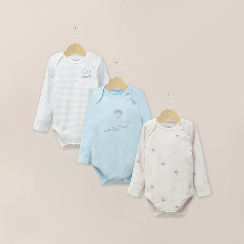 PACK BODIES BEBE NIÑO CELESTE OPALINE - 1