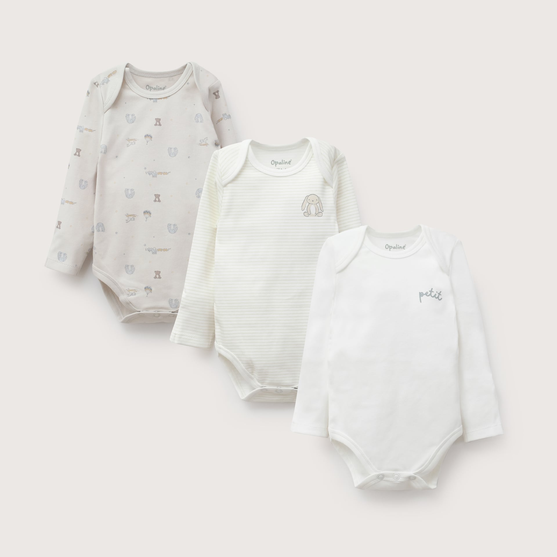 PACK BODIES BEBE NIÑO BEIGE OPALINE - 2