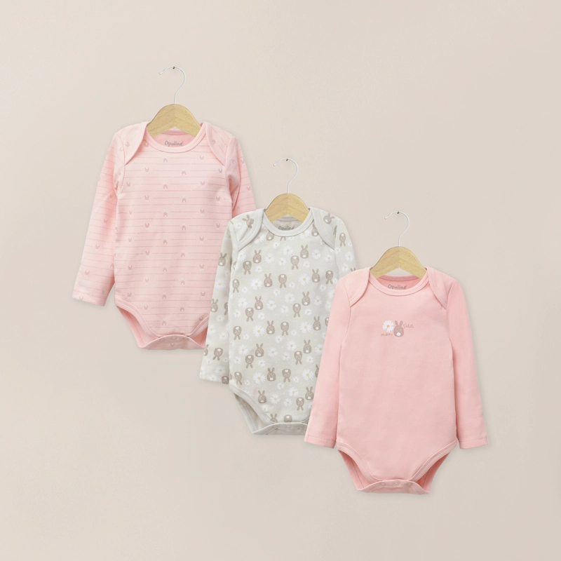PACK BODIES BEBE NIÑA ROSA VIEJO OPALINE - 1