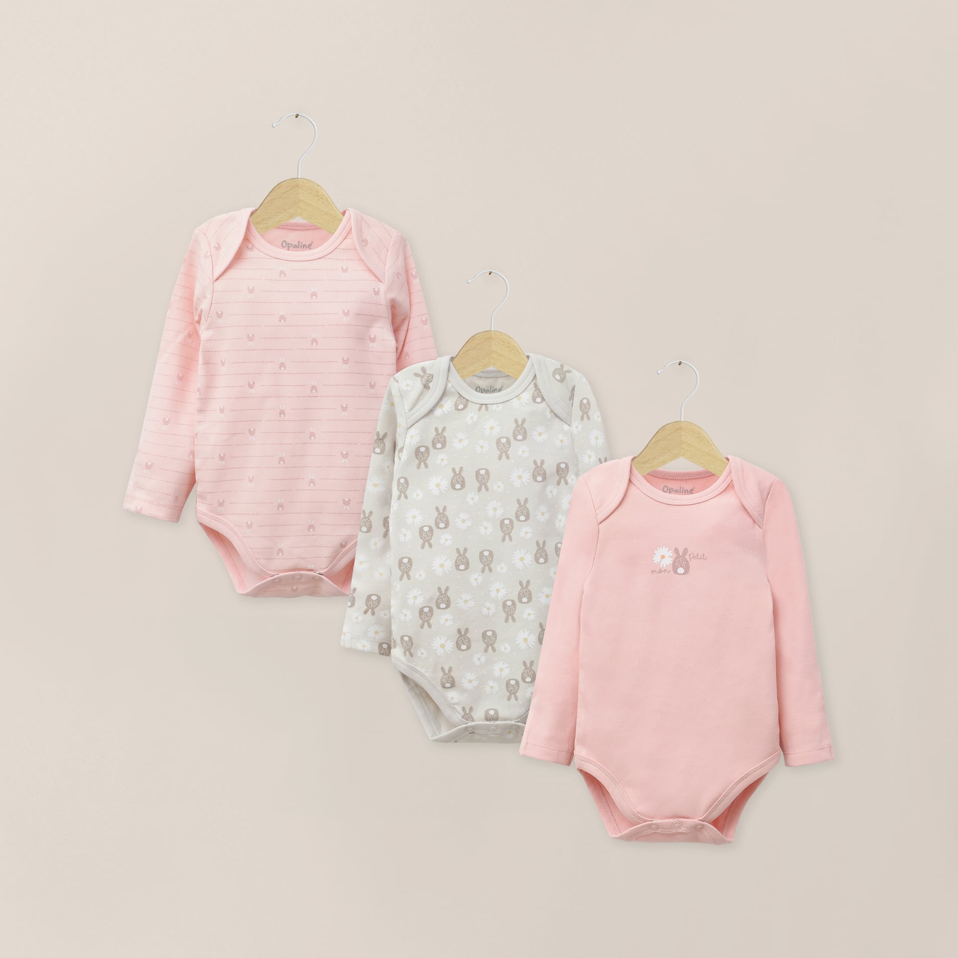 PACK BODIES BEBE NIÑA ROSA VIEJO OPALINE - 1