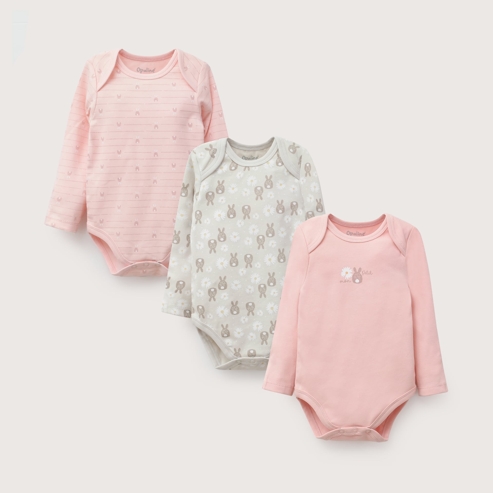 PACK BODIES BEBE NIÑA ROSA VIEJO OPALINE - 2