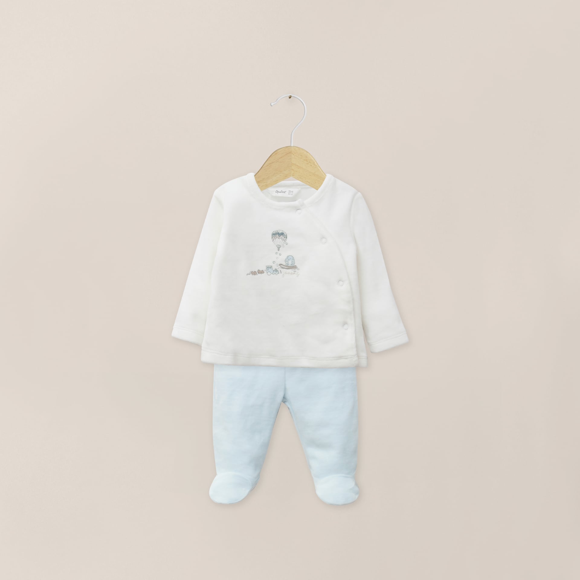 CONJUNTO PLUSH BEBE NIÑO CELESTE OPALINE - 1