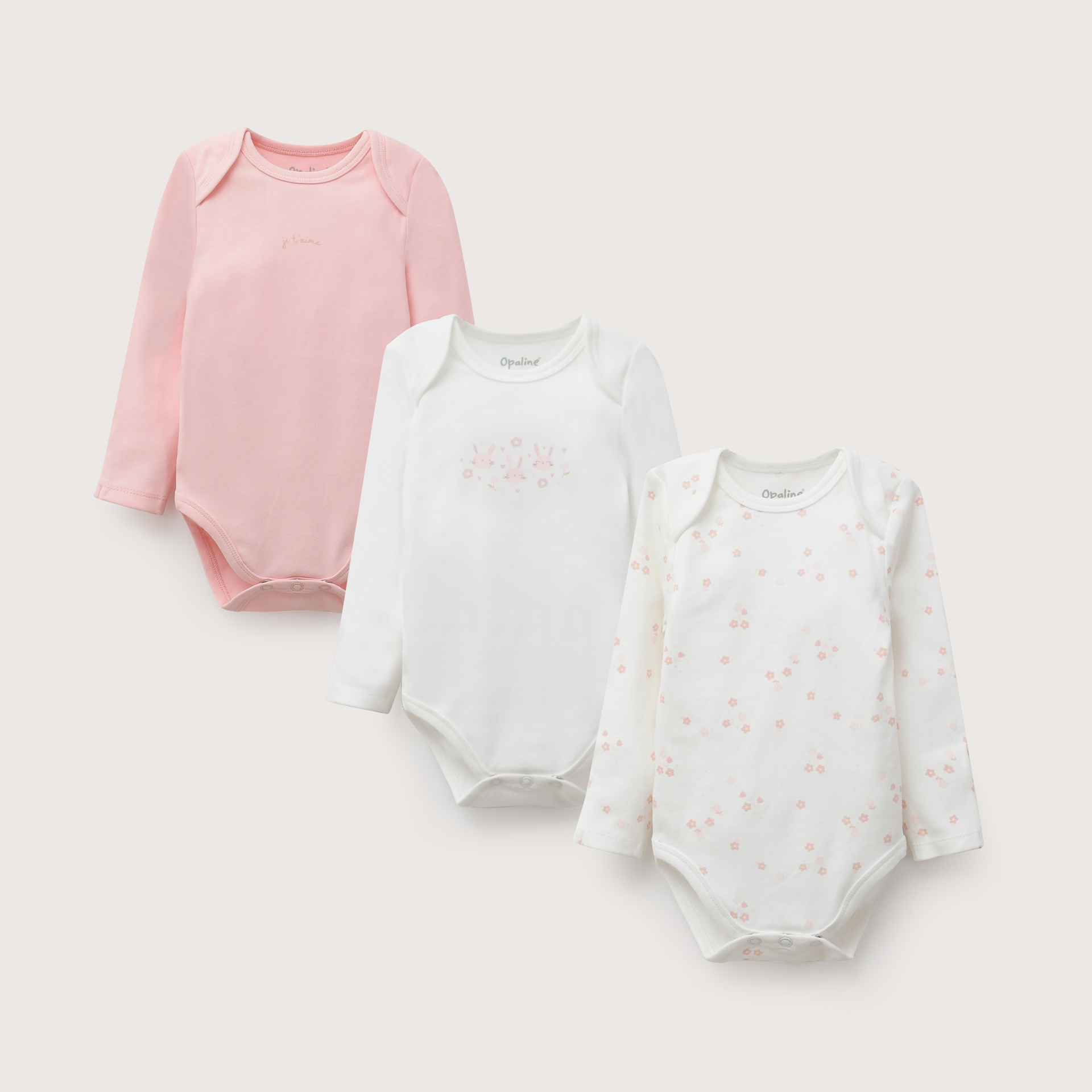 PACK BODIES BEBE NIÑA ROSADO OPALINE - 2