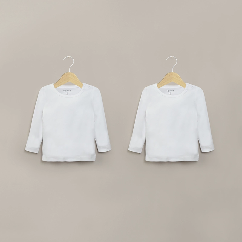 PACK 2 CAMISETA BLANCA AJUAR BEBE  UNISEX - 1