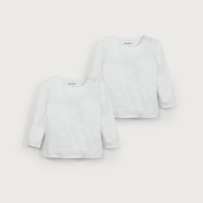 PACK 2 CAMISETA BLANCA AJUAR BEBE  UNISEX - 2