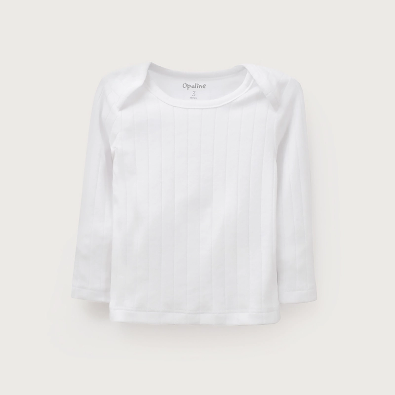 PACK 2 CAMISETA ACANALADA BLANCA BEBE UNISEX - 3