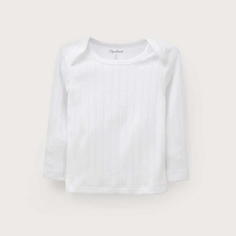 PACK 2 CAMISETA ACANALADA BLANCA BEBE  UNISEX - 3