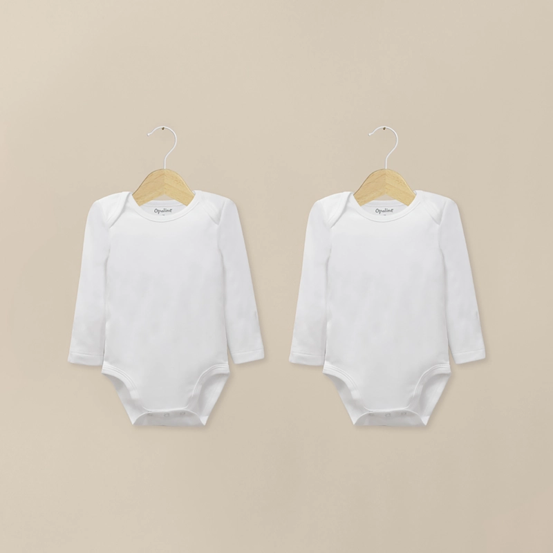 PACK 2 BODY ALGODON BEBE  UNISEX BLANCO - 1