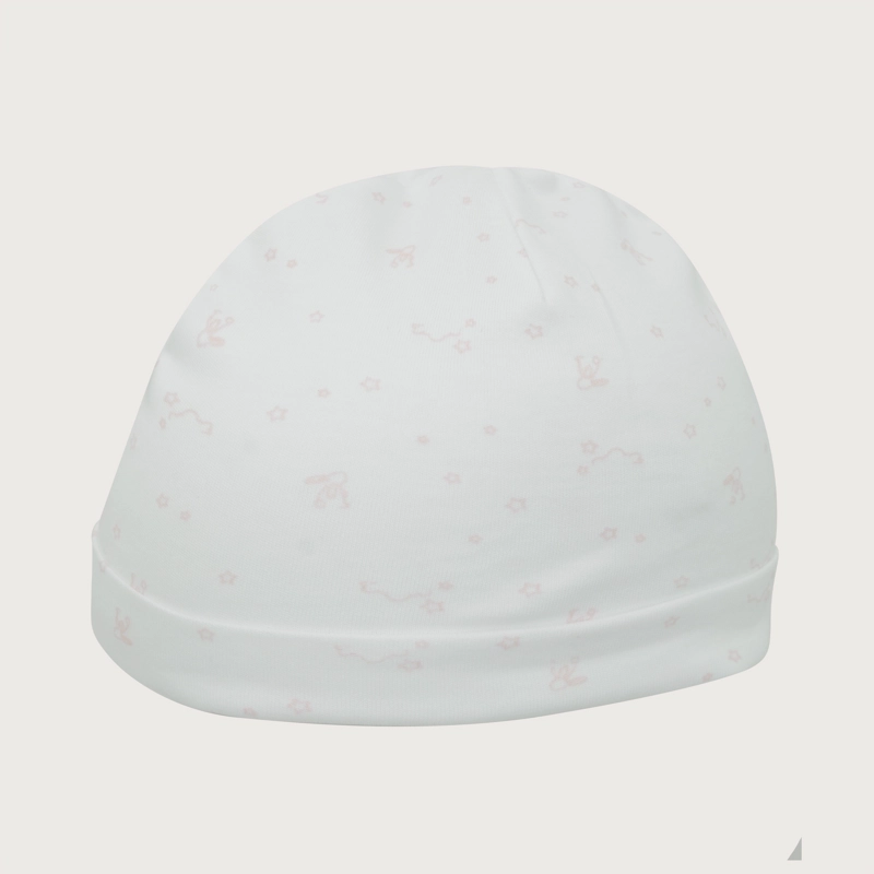 PACK 2 GORRO AJUAR ROSADO BEBE  NIÑA 100% ALGODON - 2