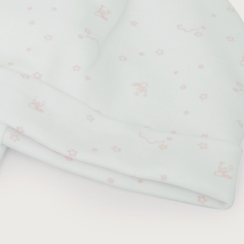 PACK 2 GORRO AJUAR ROSADO BEBE  NIÑA 100% ALGODON - 4