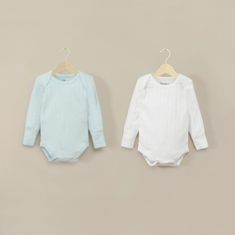 PACK 2 BODY CELESTE RIB  BEBE  NIÑO - 1
