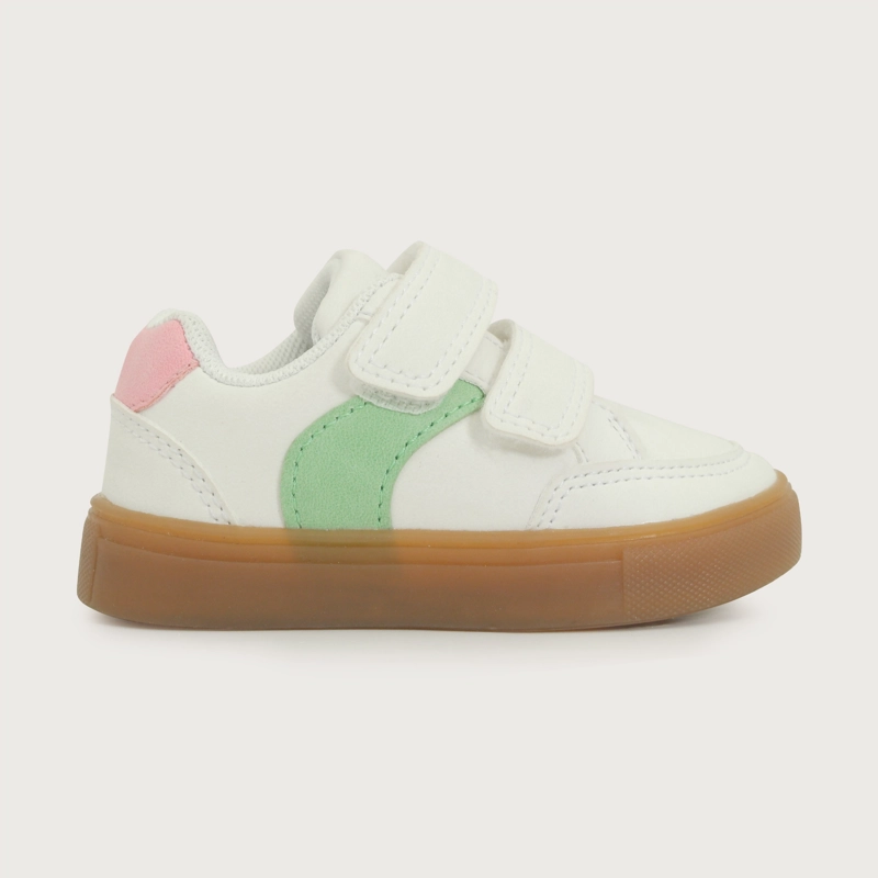 ZAPATILLA BLANCA DE NIÑA CON DETALLES DE COLORES - 2