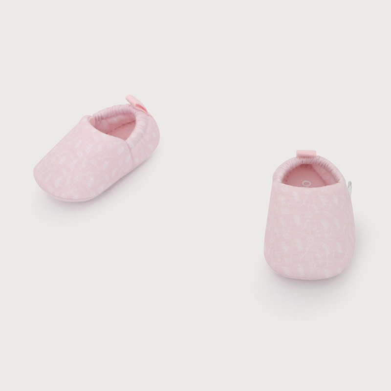 PANTUFLA ROSADA BEBE NIÑA FLORES - 4