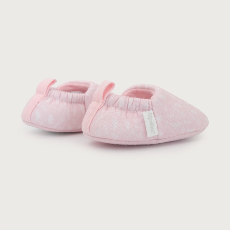 PANTUFLA ROSADA BEBE NIÑA FLORES - 5