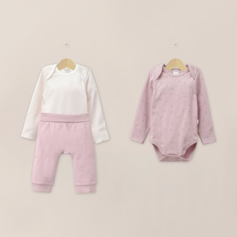 CONJUNTO BODIES + PANTALON ROSA VIEJO BEBE NIÑA - 1