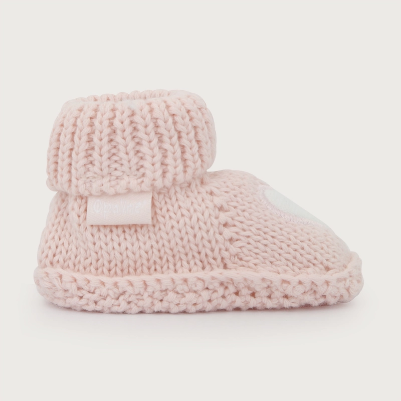 ZAPATO TEJIDO ROSADO BEBE NIÑA CORAZON - 2
