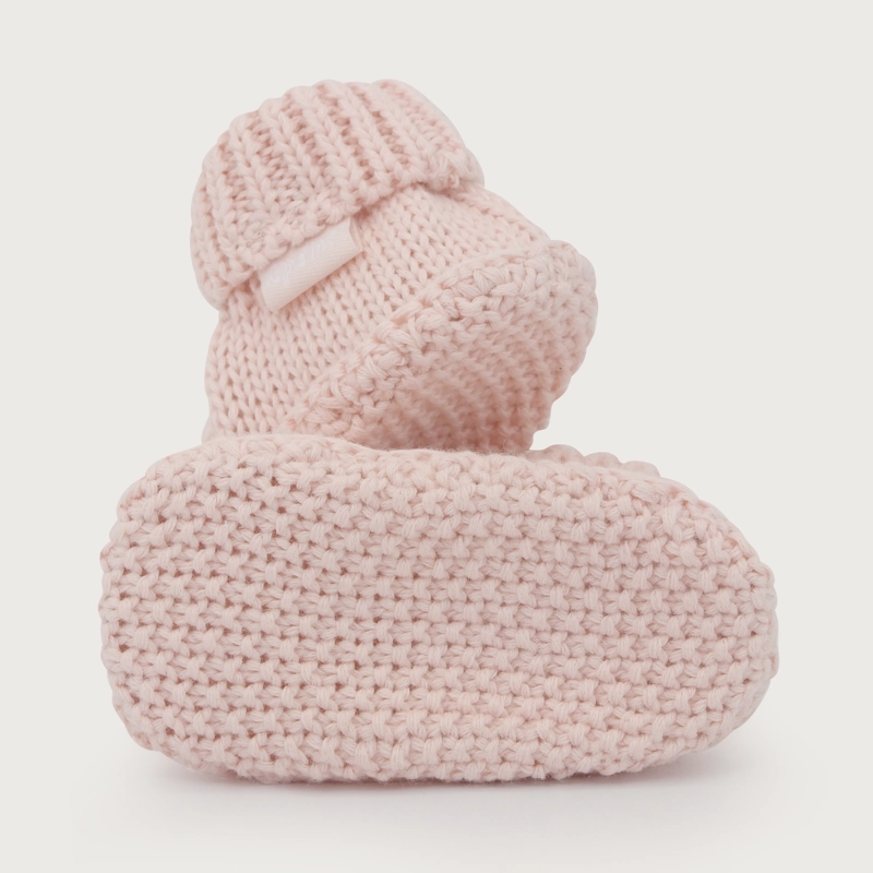 ZAPATO TEJIDO ROSADO BEBE NIÑA CORAZON - 3