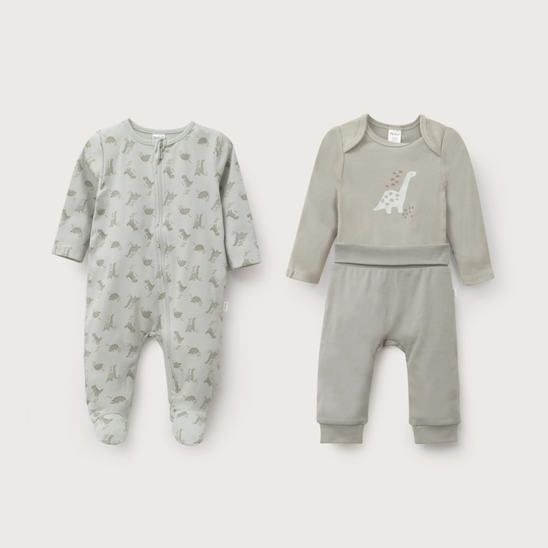CONJUNTO 3 PIEZAS VERDE BEBE NIÑO - 2