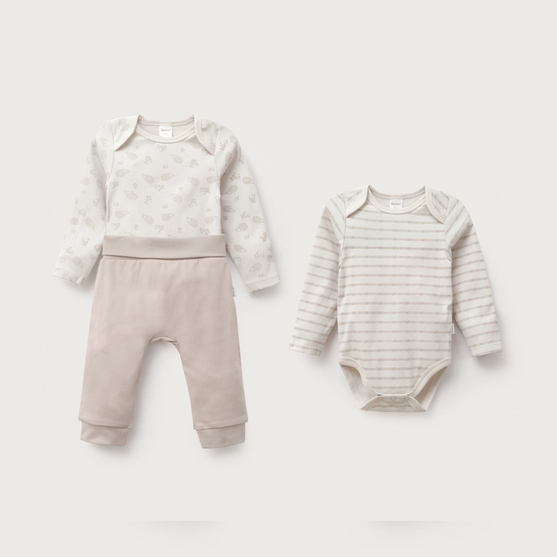 CONJUNTO BODIES + PANTALON BEIGE BEBE UNISEX - 2