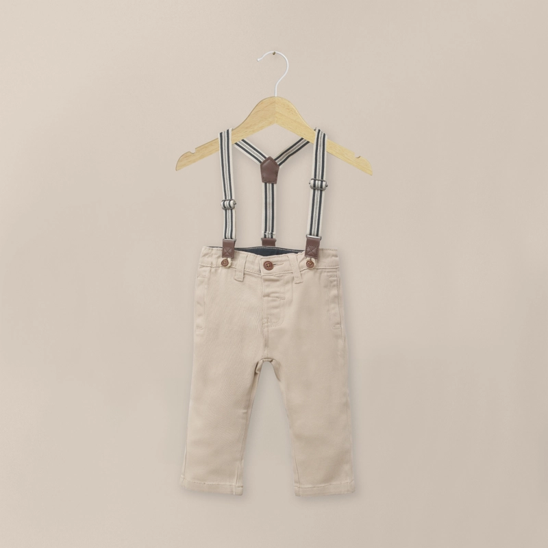 PANTALON CON SUSPENSORES BEIGE INFANT NIÑO - 1