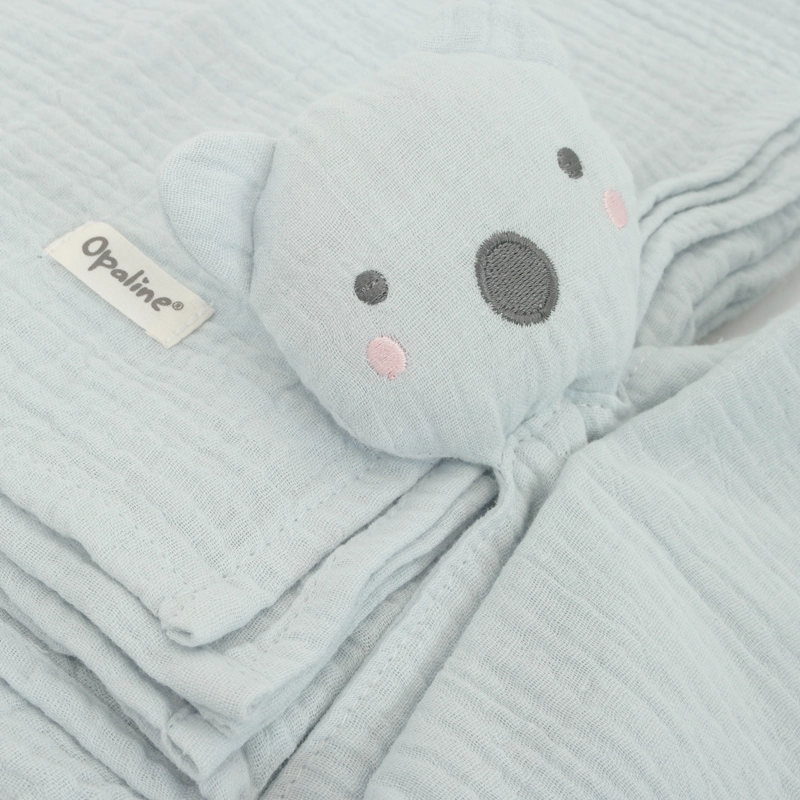 MANTA DE ALGODON CON TUTO DE APEGO CELESTE BEBE  NIÑO - 3
