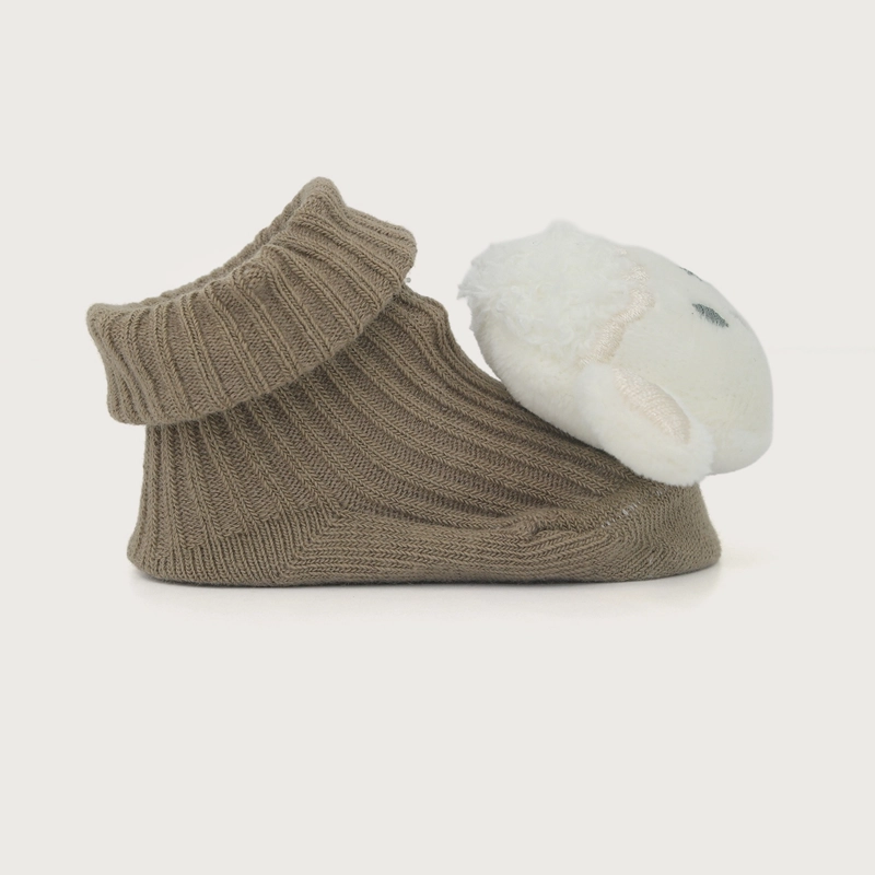 CALCETIN CASCABEL OVEJA CAFE  BEBE  UNISEX - 2