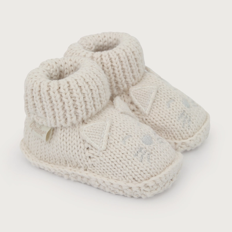 ZAPATO TEJIDO BLANCO BEBE UNISEX GATO - 1