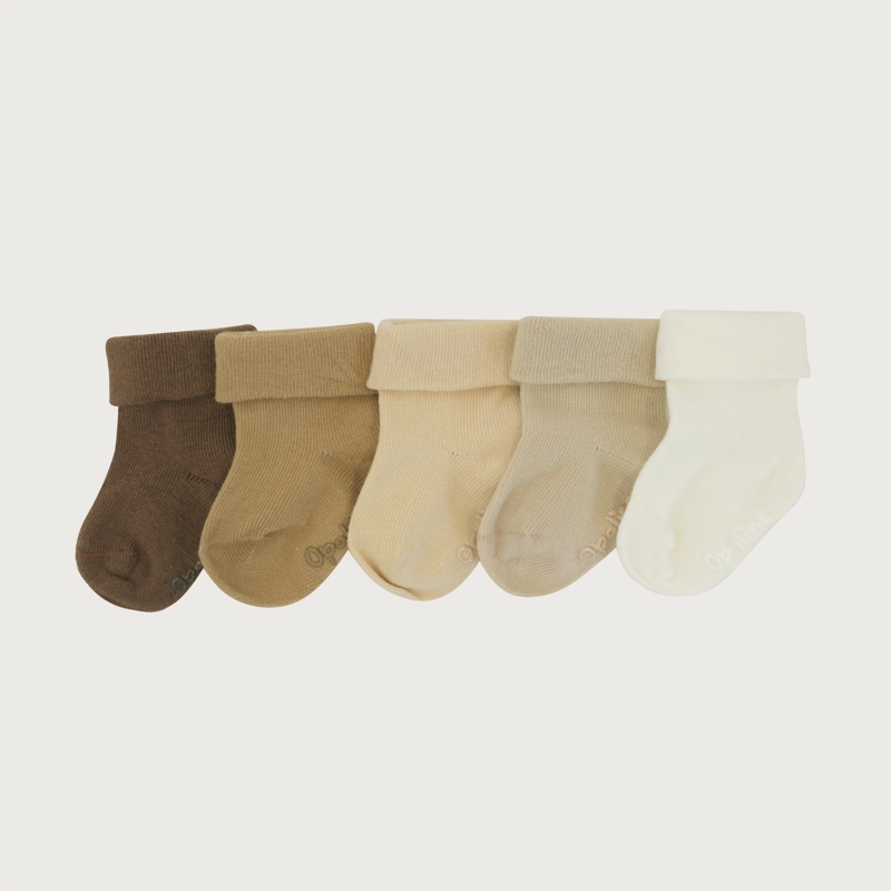 SET DE REGALO PACK 5 DE CALCETINES BEIGE BEBE  UNISEX - 1