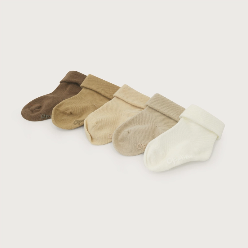 SET DE REGALO PACK 5 DE CALCETINES BEIGE BEBE  UNISEX - 3