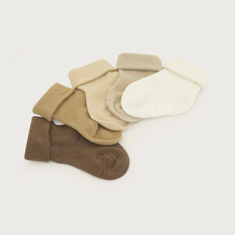 SET DE REGALO PACK 5 DE CALCETINES BEIGE BEBE  UNISEX - 4