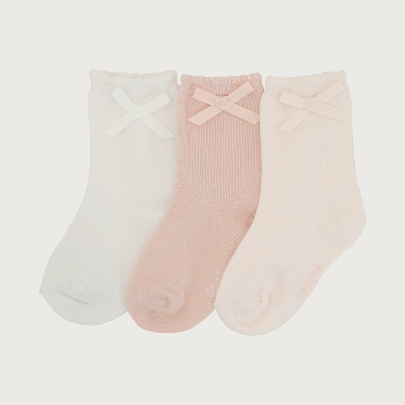 PACK 3 CALCETIN ROSADO CINTA INFANT NIÑA - 1