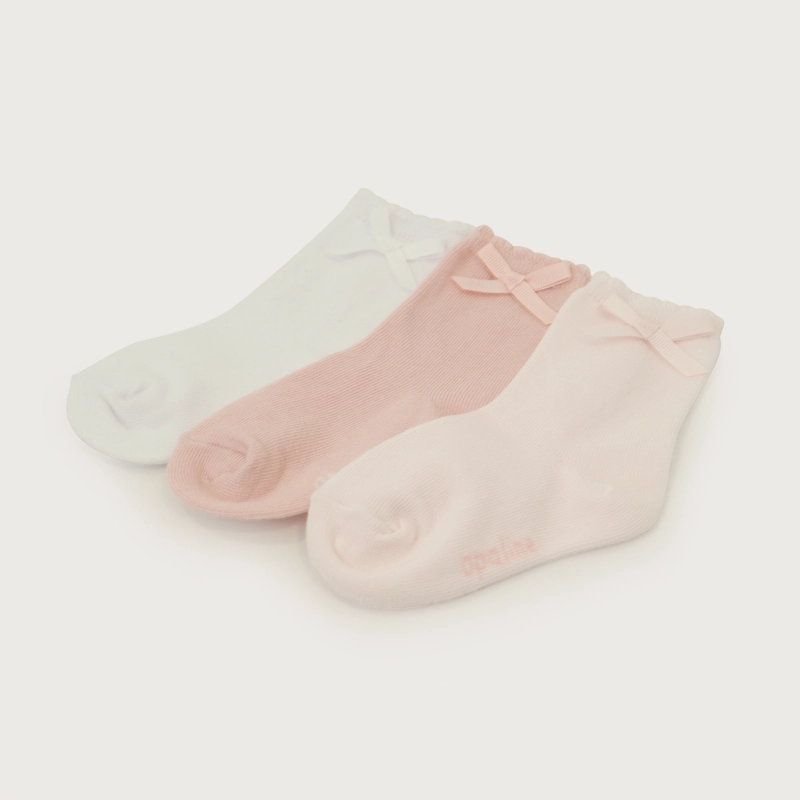 PACK 3 CALCETIN ROSADO CINTA INFANT NIÑA - 2