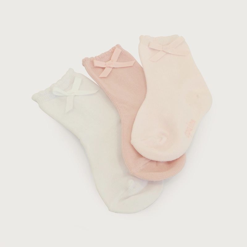 PACK 3 CALCETIN ROSADO CINTA INFANT NIÑA - 3