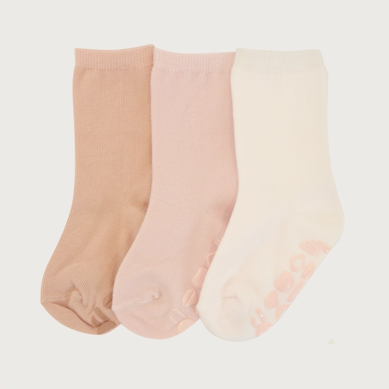 PACK 3 CALCETIN ANTIDESLIZANTE ROSADO INFANT NIÑA - 1