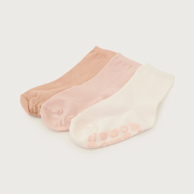 PACK 3 CALCETIN ANTIDESLIZANTE ROSADO INFANT NIÑA - 2