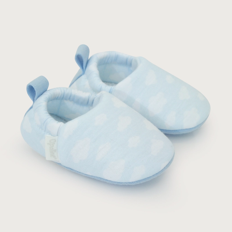 PANTUFLA CELESTE BEBE NIÑO NUBES - 1