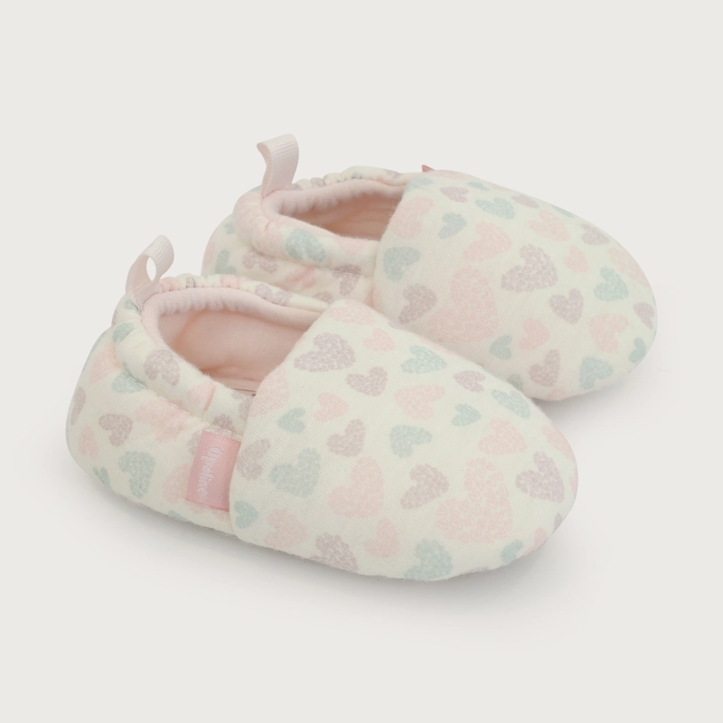 PANTUFLA CORAZONES ROSADO CLARO NIÑA - 1