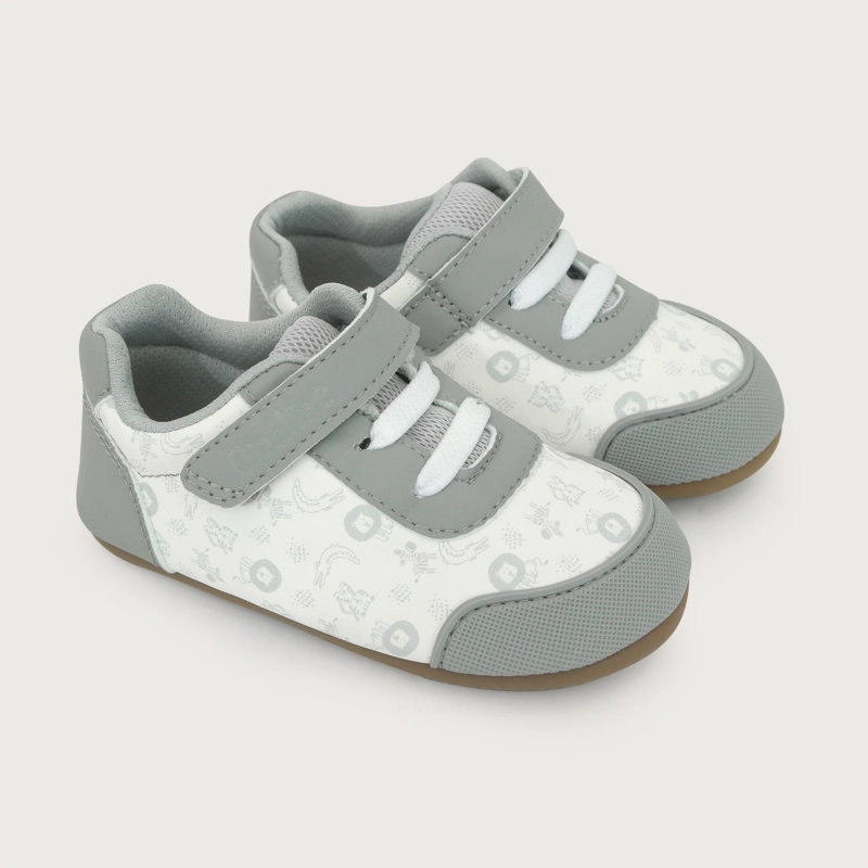 ZAPATILLA PRIMEROS PASOS SUELA FLEXIBLE GRIS CLARO NIÑO - 1
