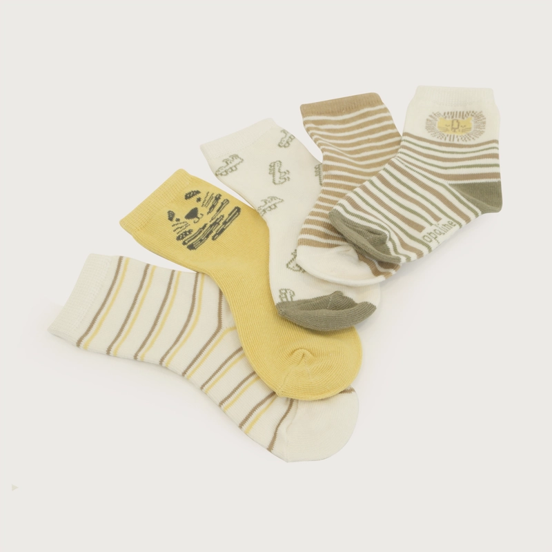 PACK 5 CALCETIN GRIS/AMARILLO INFANT NIÑO - 3