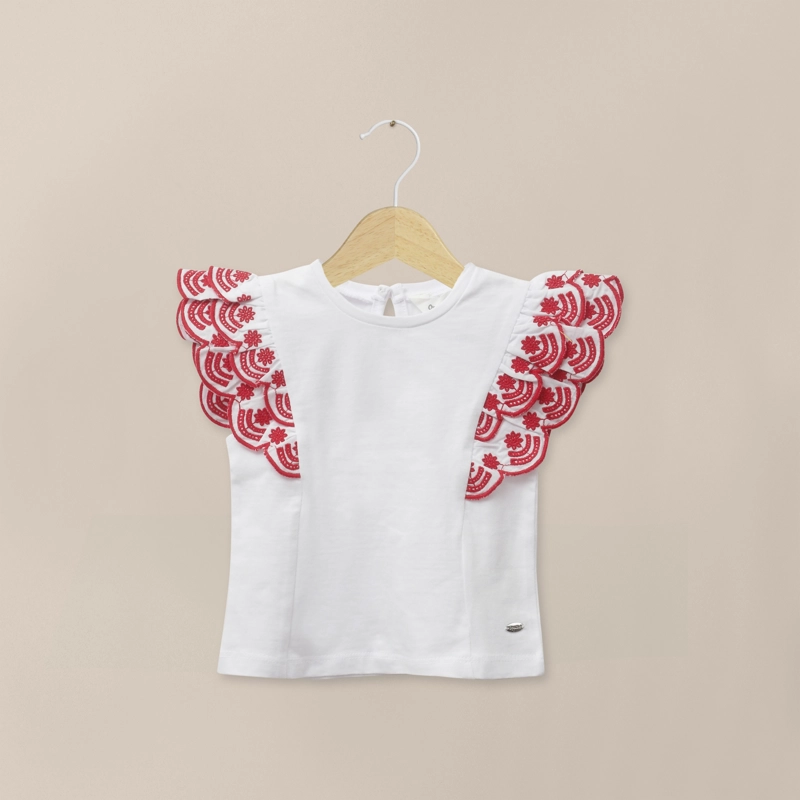POLERA MANGA VUELOS BLANCA INFANT NIÑA - 1