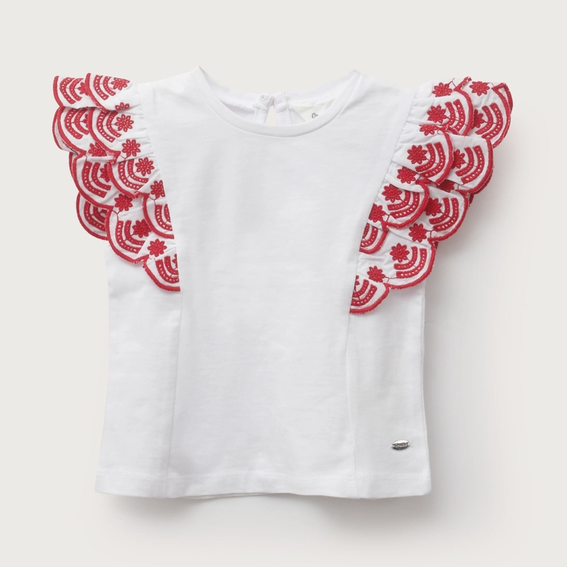 POLERA MANGA VUELOS BLANCA INFANT NIÑA - 2