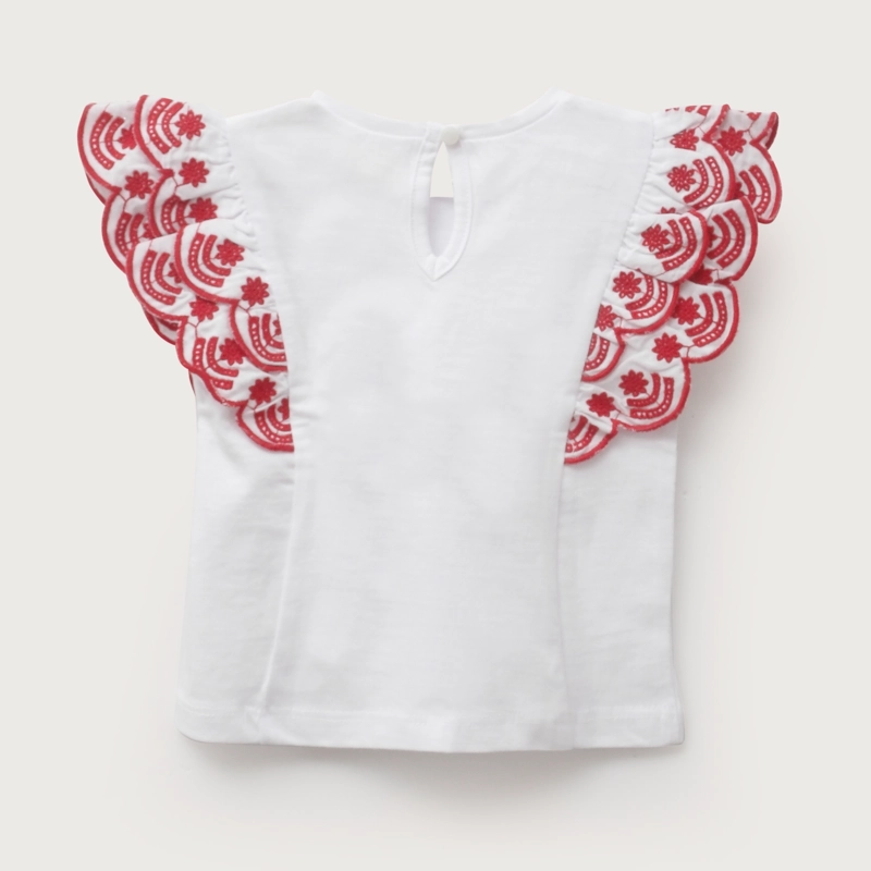 POLERA MANGA VUELOS BLANCA INFANT NIÑA - 3