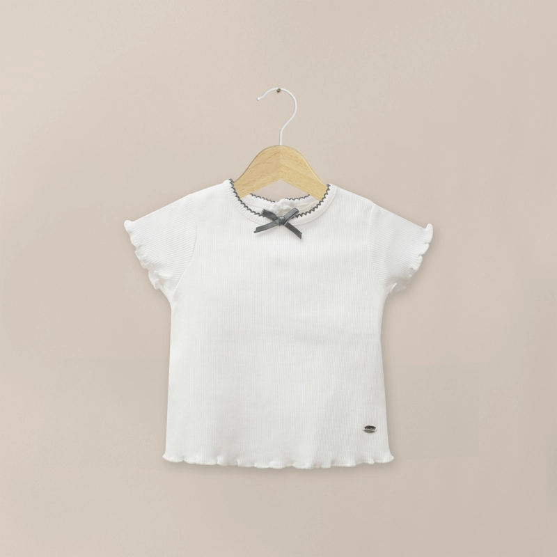 POLERA RIB CINTA BLANCA INFANT NIÑA - 1