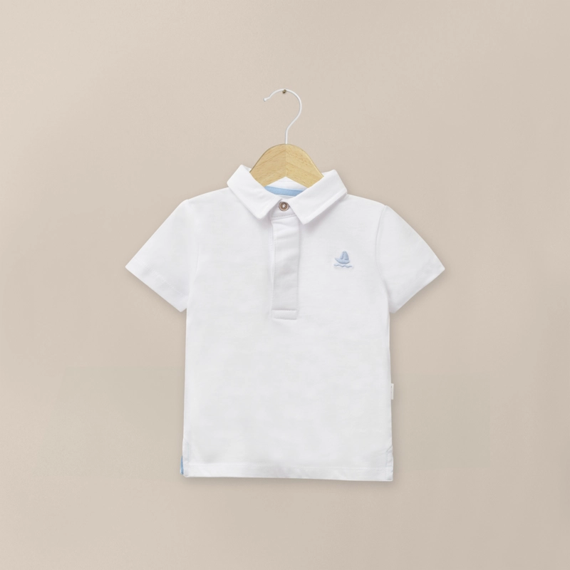 POLERA CUELLO CAMISERO BLANCA INFANT NIÑO - 1