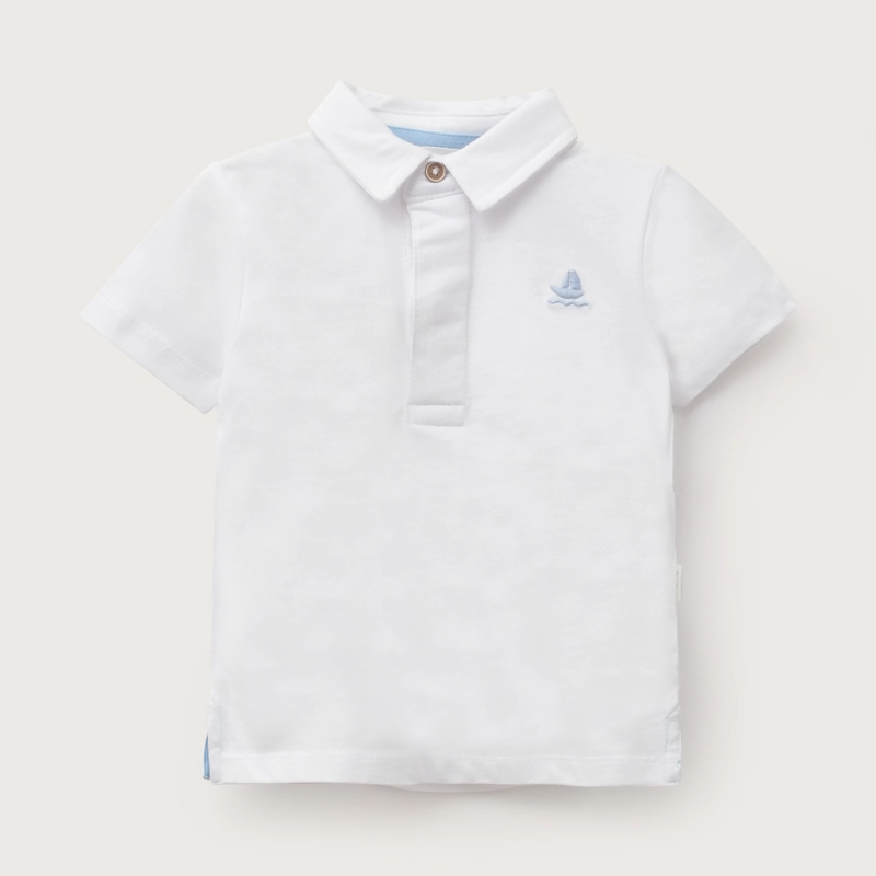 POLERA CUELLO CAMISERO BLANCA INFANT NIÑO - 2
