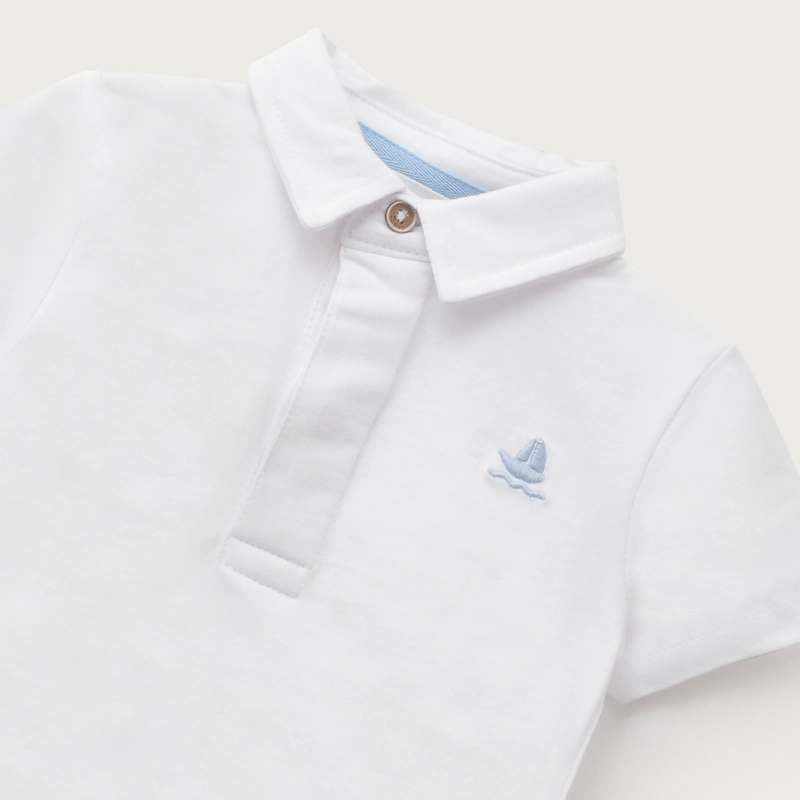 POLERA CUELLO CAMISERO BLANCA INFANT NIÑO - 4