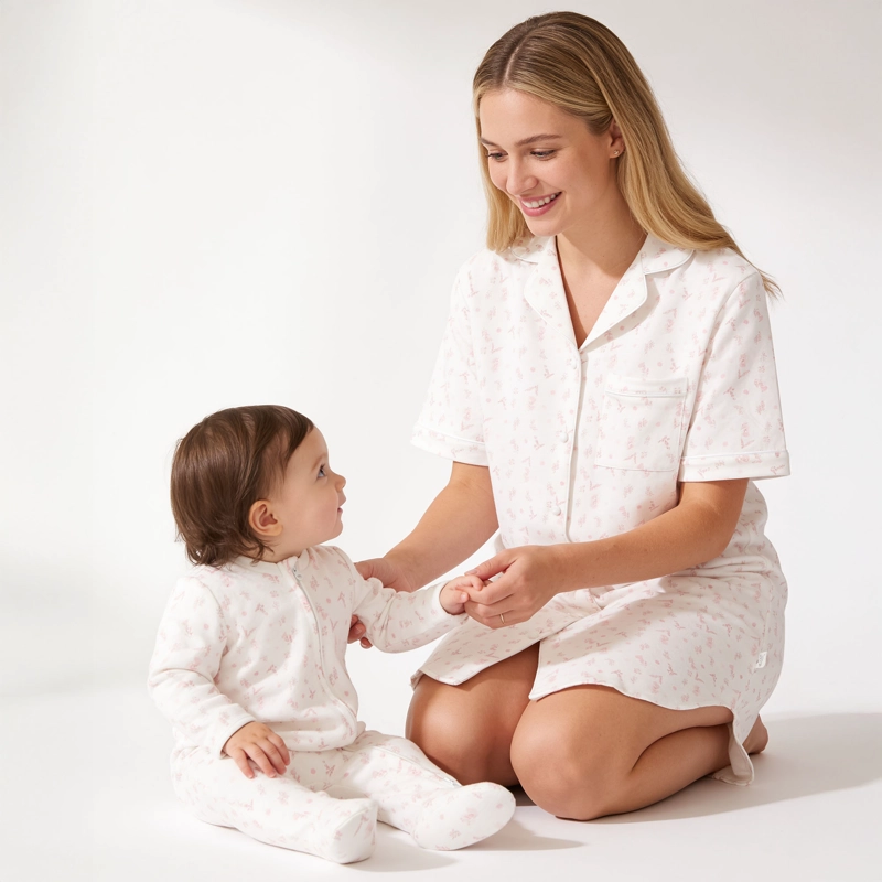 PIJAMA BLANCO MUJER CAMISERO ALGODON - 2