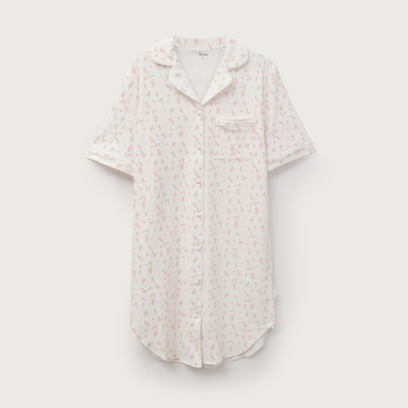 PIJAMA BLANCO MUJER CAMISERO ALGODON - 3