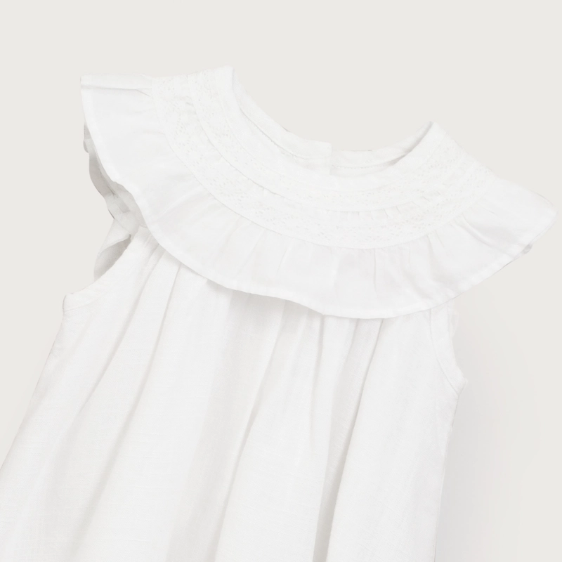 VESTIDO BLANCO CON LINO INFANT NIÑA - 4