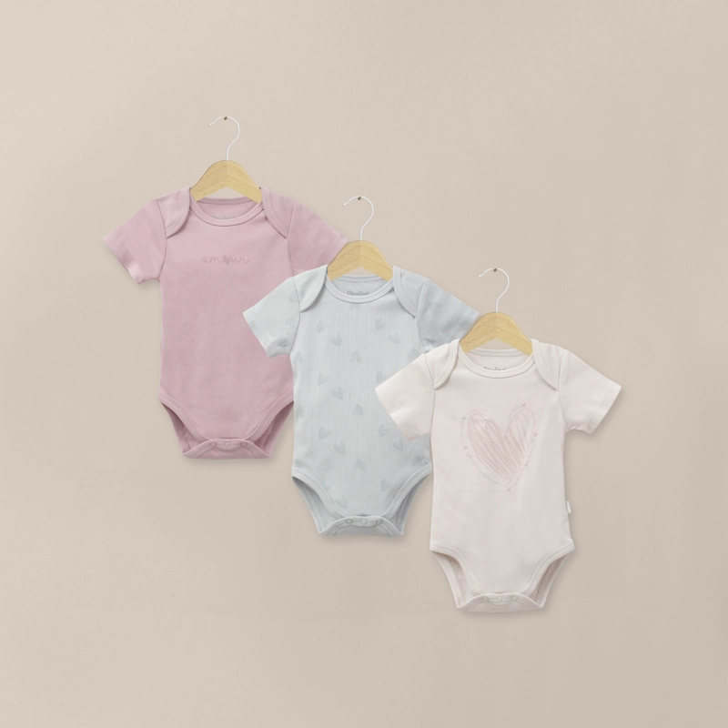 PACK 3 BODIES ROSA VIEJO BEBE NIÑA - 1